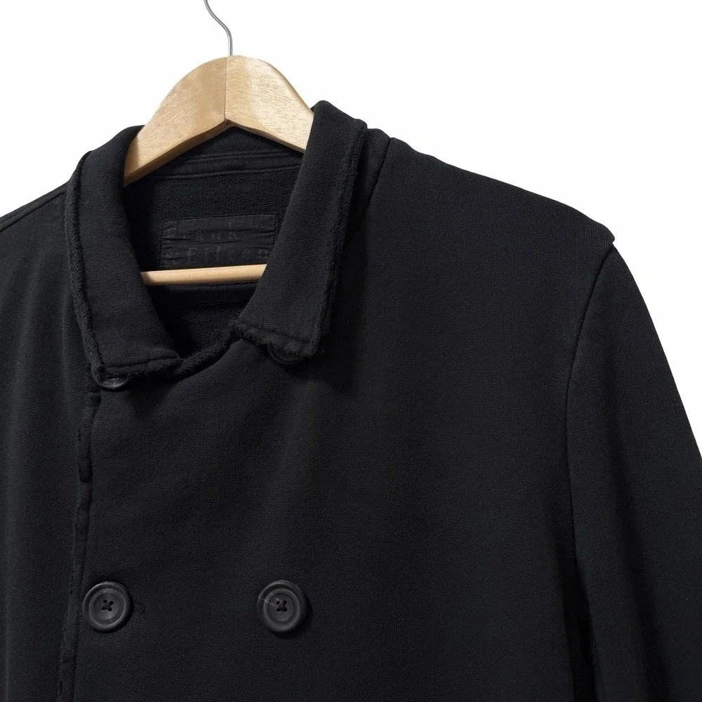 Frank & Eileen Womens Belfast Triple Fleece Peacoat Size M Black Double Breasted